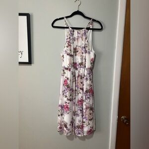 Torrid Floral Halter Dress Lined Flowy Keyhole Summer Women Size 0/L/12